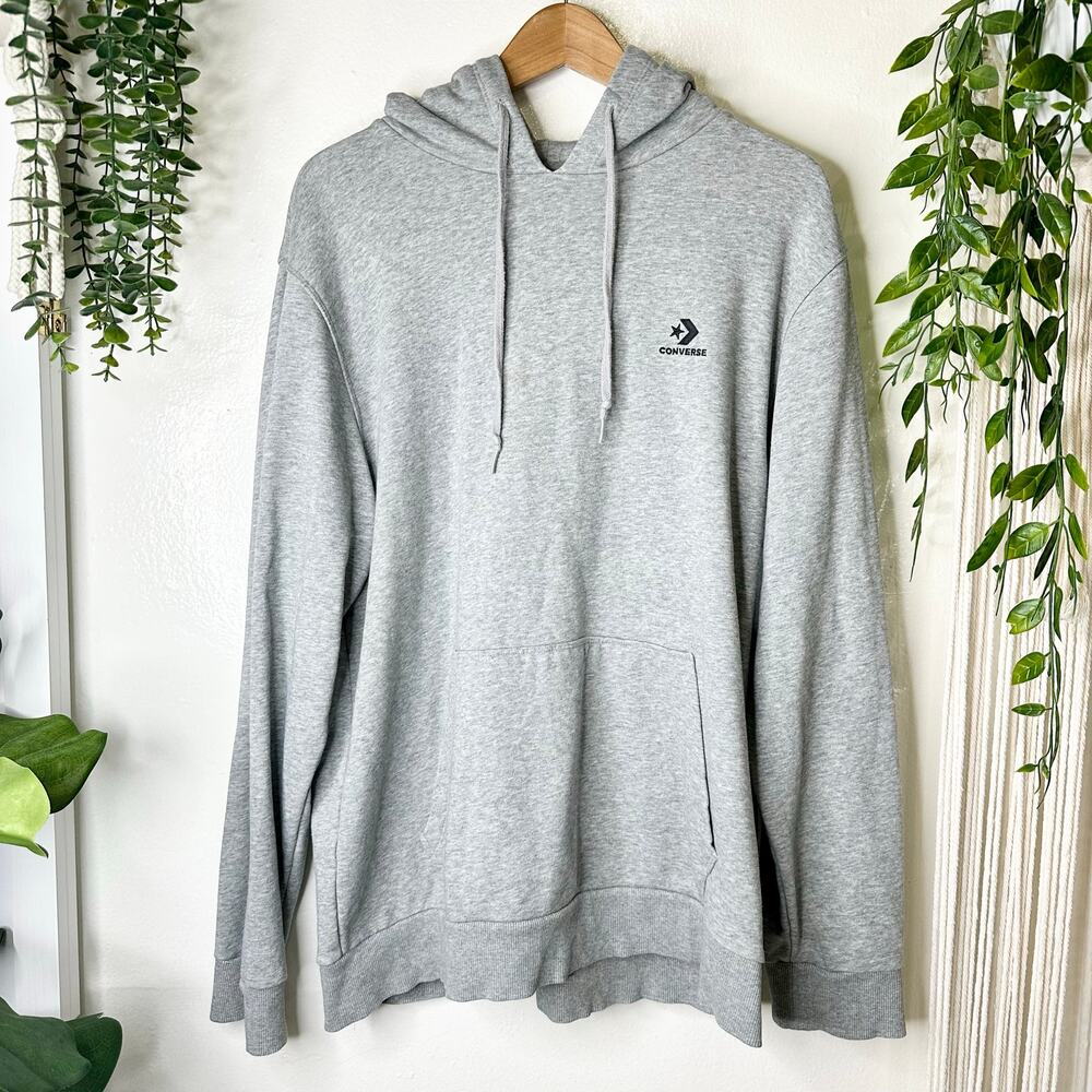 Converse Go-To Embroidered Star Chevron Standard-Fit Fleece Casual Hoodie L